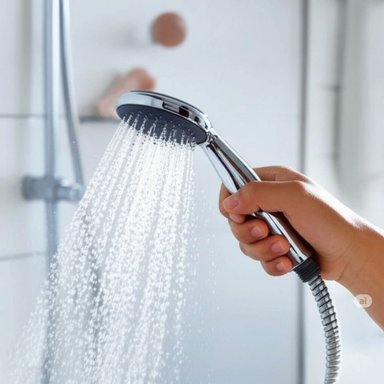 DUCHA TELEFONO CROMADA CON MANGUERA FLEXIBLE Y SOPORTE