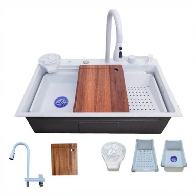 LAVADERO DE COCINA MULTIFUNCIONAL RINOX SMARTCHEF BLANCO PULIDO - 2