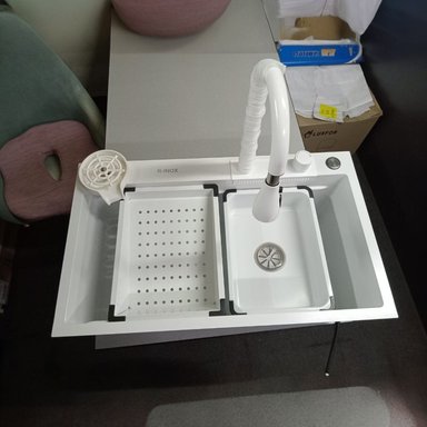 LAVADERO DE COCINA MULTIFUNCIONAL RINOX SMARTCHEF BLANCO PULIDO - 6