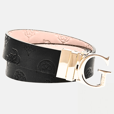 CORREA GUESS MUJER JENA PEONY REVERSIBLE LOGO MONOGRAMA HEBILLA G DORADA - 1