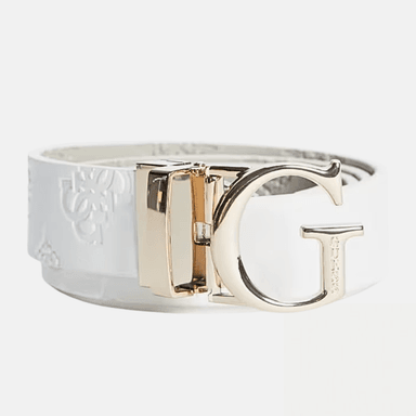 CORREA GUESS MUJER JENA PEONY REVERSIBLE BICOLOR CON HEBILLA DORADA Y DISEÑO MONOGRAMA