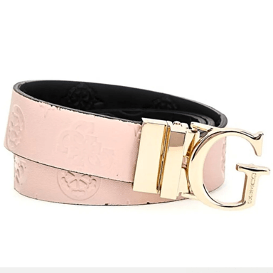 CORREA GUESS MUJER JENA PEONY REVERSIBLE LOGO MONOGRAMA HEBILLA G DORADA - 2