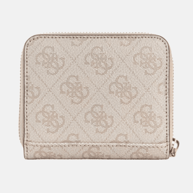 BILLETERA MONEDERO GUESS ZAMIRA MUJER MONOGRAMA QUATTRO G NUDE LOGO FRONTAL DORADO - 4