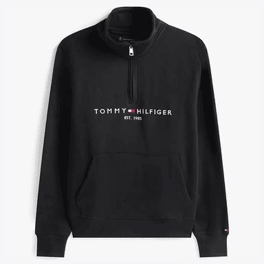 POLERA TOMMY HILFIGER REGULAR FIT PARA HOMBRE COLOR NEGRO CON CIERRE Y BOLSILLO CANGURO - 5