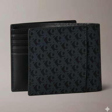 BILLETERA CALVIN KLEIN HOMBRE ALLOVER LOGO MONOGRAMA NEGRO CON MONEDERO Y CAJA - 2