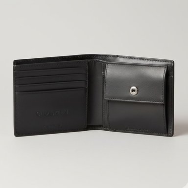 BILLETERA CALVIN KLEIN HOMBRE ALLOVER LOGO MONOGRAMA NEGRO CON MONEDERO Y CAJA - 3