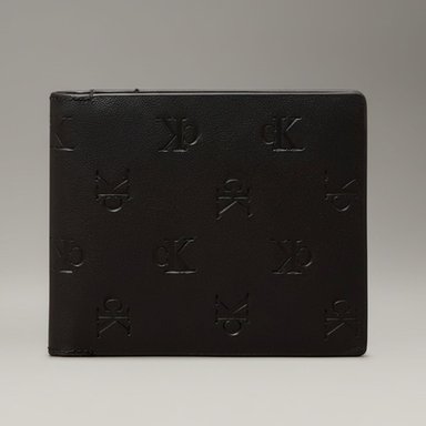 BILLETERA CALVIN KLEIN HOMBRE BIFOLD MONOGRAMA CK NEGRO