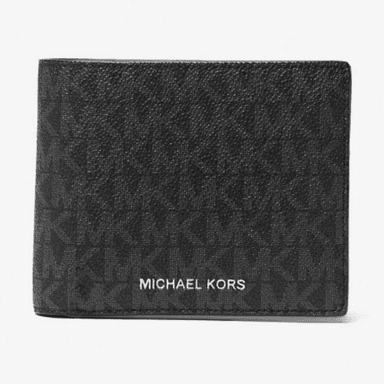 BILLETERA MICHAEL KORS COOPER LOGO BILLFOLD HOMBRE COLOR NEGRO CON DISEÑO MONOGRAMA INTEGRAL MK