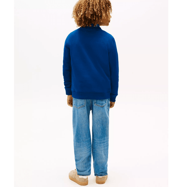POLERA TOMMY HILFIGER KIDS LOGO STRIPE EMBLEMA FRONTAL BORDADO AZUL - 4