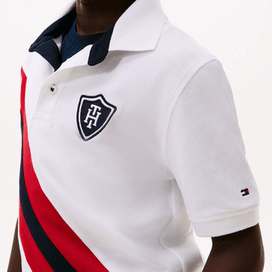 POLO TOMMY HILFIGER KIDS BANNER STRIPE BLANCO FRANJA DIAGONAL - 2