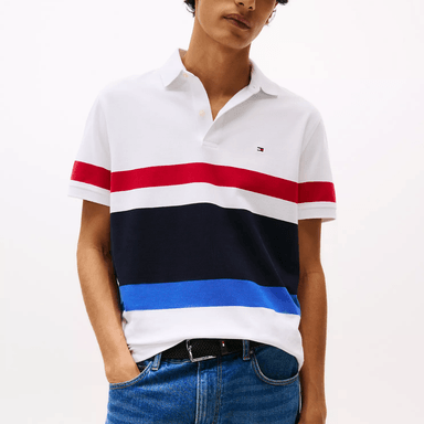 POLO CAMISERO TOMMY HILFIGER HOMBRE BLOCK STRIPE DISEÑO A RAYAS - 1