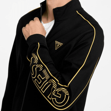 CASACA GUESS HOMBRE JOSE LOGO ZIP NEGRO CHAQUETA DEPORTIVA REGULAR FIT - 1