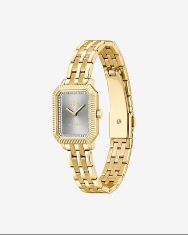 RELOJ LACOSTE PARISIENNE MUJER VERSION RECTANGULAR RESISTENTE AL AGUA 3 ATM DOS MANECILLAS