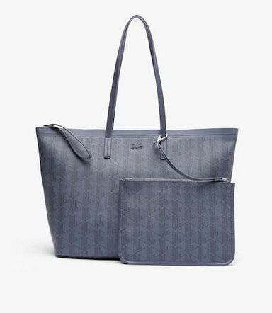 CARTERA LACOSTE ZELY GRAINED TOTE ESTILO MONOGRAMA INCLUYE POUCH EXTRAIBLE CON CREMALLERA