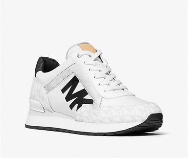 ZAPATILLAS MICHAEL KORS MADDY TWO-TONE LOGO TRAINER MUJER DISEÑO MONOGRAMA COLOR MARRÓN LOGOTIPO LATERAL