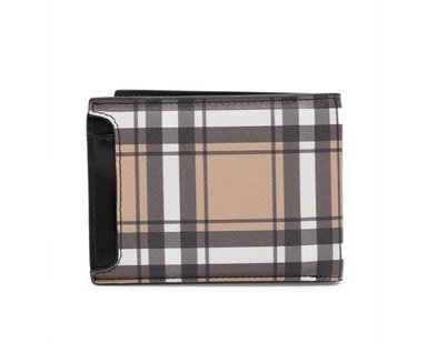 BILLETERA GUESS HOMBRE DISEÑO A CUADROS MARRÓN CON TARJETERO EXTRAÍBLE - 2