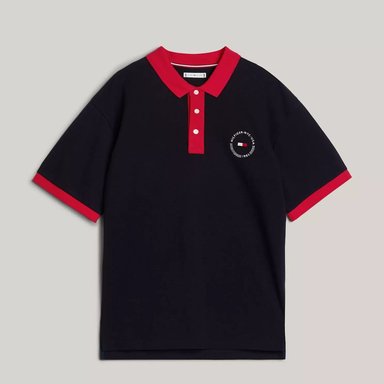 POLO TOMMY HILFIGER HOMBRE TEAM FLAG AZUL LOGOTIPO FRONTAL Y POSTERIOR - 5