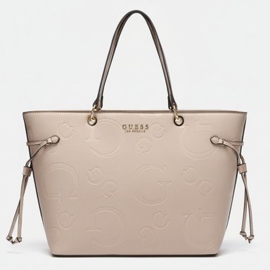 CARTERA GUESS MUJER MELROSE TOTE COLOR TAUPE MONOGRAMA