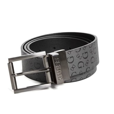 CORREA GUESS HOMBRE REVERSIBLE NEGRO LOGO MONOGRAMA - 1