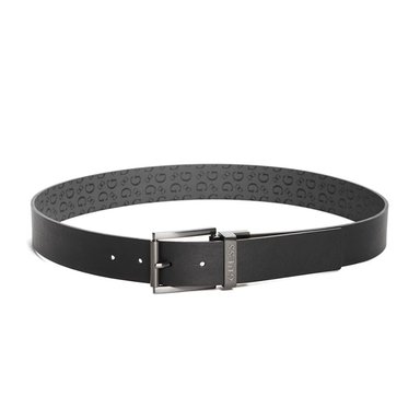 CORREA GUESS HOMBRE REVERSIBLE NEGRO LOGO MONOGRAMA - 3