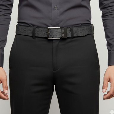 CORREA GUESS HOMBRE REVERSIBLE NEGRO LOGO MONOGRAMA - 4