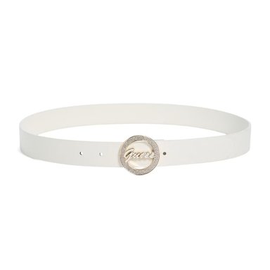 CORREA GUESS MUJER SPARKLE LOGO MONOGRAMA ALTO RELIEVE HEBILLA DORADA - 2