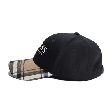 GORRA GUESS HOMBRE LOGO FRONTAL NEGRA CON VISERA A CUADROS AJUSTABLE - 2
