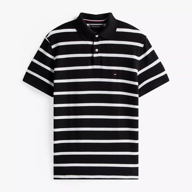 POLO CAMISERO TOMMY HILFIGER HOMBRE REGULAR FIT STRIPED WICKING NEGRO MANGA CORTA - 5