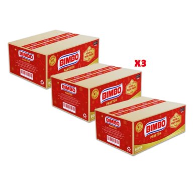 PACK X3 CAJAS DE PANETÓN BIMBO BOLSA 900 GR