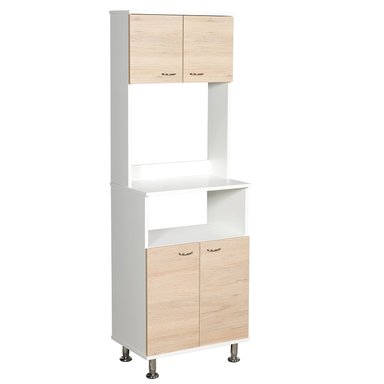MUEBLE MICROONDAS TUHOME KITCHEN + BARRA DE COCINA BLANCO - 3