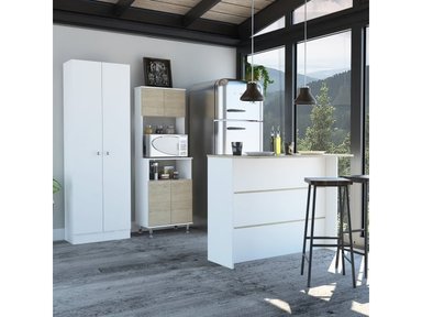 MUEBLE COCINA TUHOME KITCHEN 54 + BARRA DE COCINA + OPTIMIZADOR ROVERE / BLANCO - 2