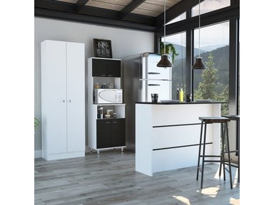 MUEBLE COCINA TUHOME KITCHEN 54 + BARRA DE COCINA + OPTIMIZADOR WENGUE / BLANCO - 2