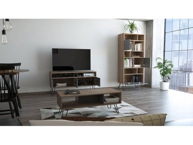 SET TUHOME VASSEL RACK TV55 + BIBLIOTECA + MESA CENTRO - 3