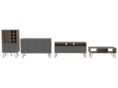 SET TUHOME VASSEL RACK TV55 + BAR + BIFE + MESA CENTRO
