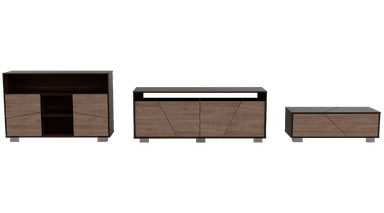 SET TUHOME FRAKTAL RACK TV70 + ARRIMO + MESA CENTRO HABANO MIEL