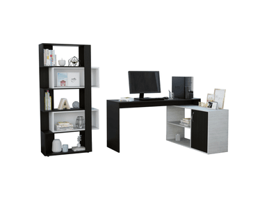 ESCRITORIO TUHOME OFFICE 116.5 CM X 151.5 CM WENGUE + BIBLIOTECA