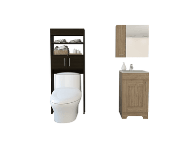SET BOTIQUIN TUHOME BATH 300 NATURAL + MUEBLE LAVAMANOS + OPTIMIZADOR MIEL WENGUE