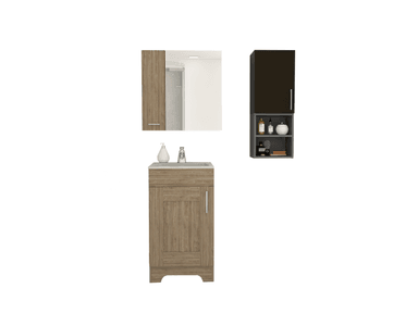 SET BOTIQUIN TUHOME BATH 300 NATURAL + MUEBLE LAVAMANOS + MURO MIEL WENGUE