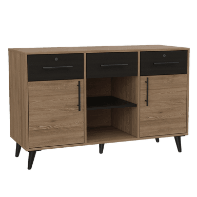 ESCRITORIO TUHOME 121.8 CM MIEL / WENGUE 2L + ARMARIO BILBAO