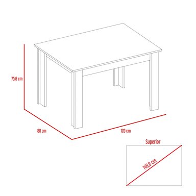 MESA DE COMEDOR TUHOME PORTOFINO MARRÓN CLARO 120 ROVERE - 5