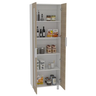 MUEBLE ALACENA TUHOME FENDI 5 REPISAS ROVERE / BLANCO - 3