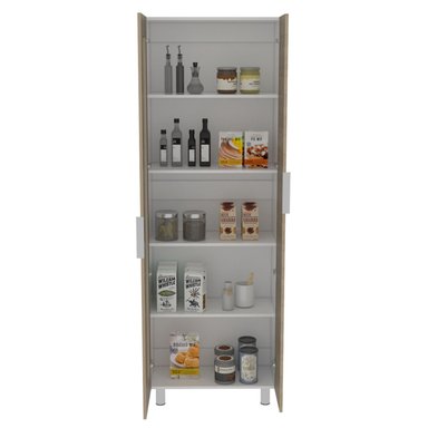 MUEBLE ALACENA TUHOME FENDI 5 REPISAS ROVERE / BLANCO - 4