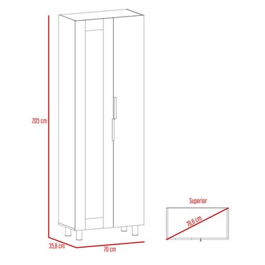 MUEBLE ALACENA TUHOME FENDI 5 REPISAS ROVERE / BLANCO - 5