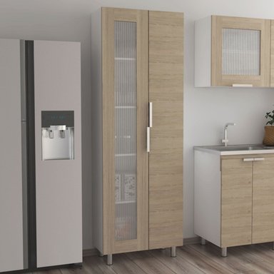 MUEBLE ALACENA TUHOME FENDI 5 REPISAS ROVERE / BLANCO - 6