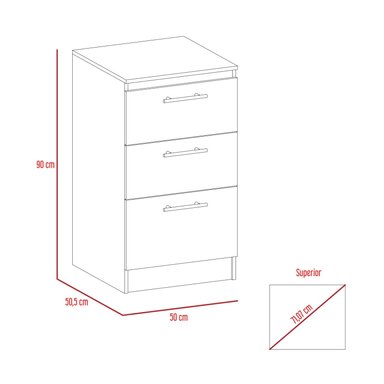 MUEBLE INFERIOR TUHOME MANCHESTER 3 CAJONES GAVETEROS ( - 5