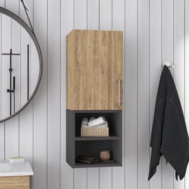 MUEBLE DE BAÑO TUHOME MADRID MELAMINA MUEBLE AUXILIAR MURO BAÑO 1 PUERTA - / PLOMO - 5
