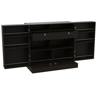 MUEBLE BAR TUHOME NORMANDIA BAJO 2 PUERTAS NEGRO WENGUE - 2