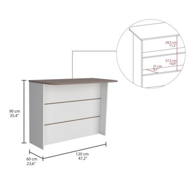 BARRA AUXILIAR TUHOME FENDI DE COCINA - BLANCO MARQUEZ / CASTAÑO - 3