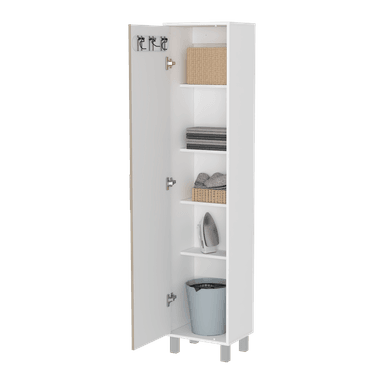 MUEBLE DE ASEO TUHOME LASKA 5 REPISAS BLANCO MQZ / NACAR - 4