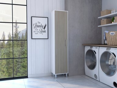 MUEBLE DE ASEO TUHOME LASKA 5 REPISAS BLANCO MQZ / NACAR - 5